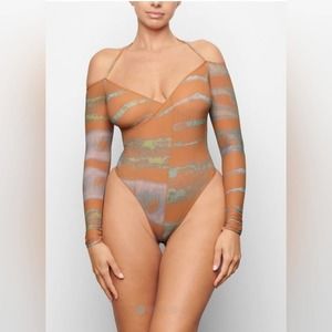 SKIMS Multicolor Off-Shoulder Bodysuit